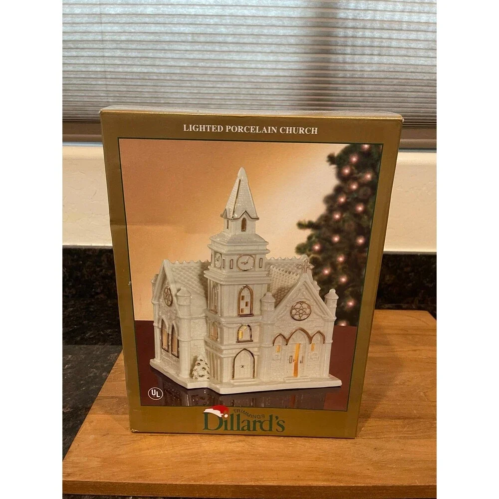 Vintage Dillard's Lighted porcelain church